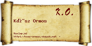 Kósz Ormos névjegykártya